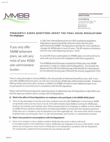 FAQs About the Final 403 (B) Regulations (Print on demand)