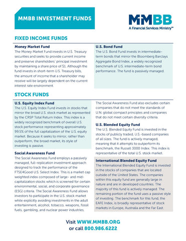 MMBB INVESTMENT FUNDS (Print on demand)