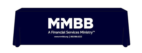 8-Foot Navy Blue MMBB Logo Tablecloth